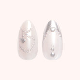Pretty in Pearls French - Press On | Medium | Almond